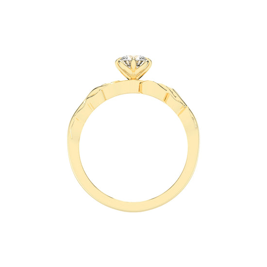 Gleamira Fire Rose Round Cut Classic Lab Diamond Ring