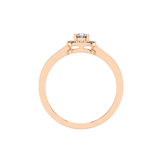 Halivian Pinpoint Pear Cut Halo Lab Diamond Ring