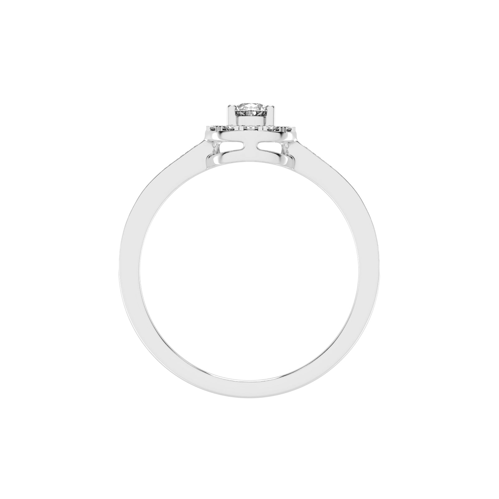 Halivian Pinpoint Pear Cut Halo Lab Diamond Ring