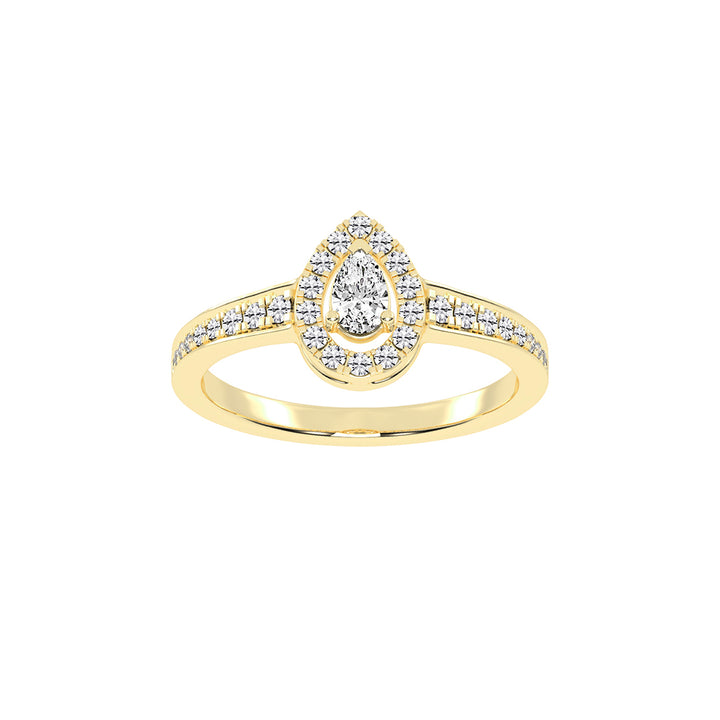 Halivian Pinpoint Pear Cut Halo Lab Diamond Ring