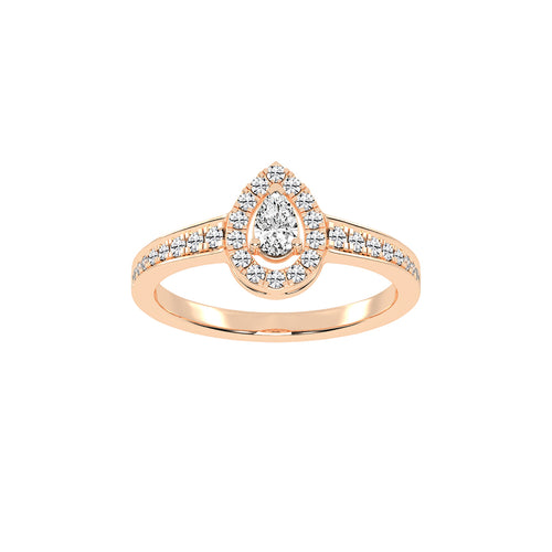 Halivian Pinpoint Pear Cut Halo Lab Diamond Ring