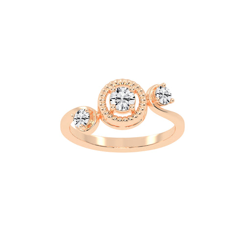 Trinerva Round Cut Three Stone Lab Diamond Ring