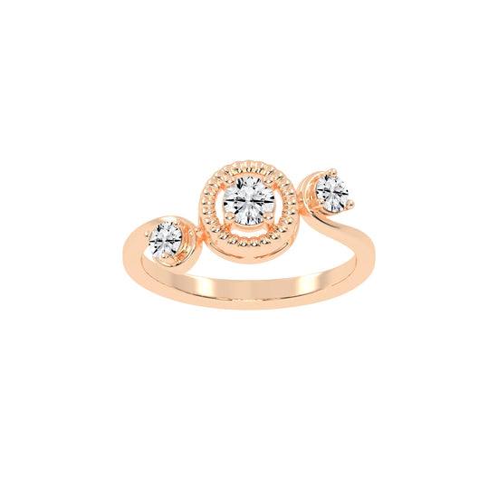 Trinerva Round Cut Three Stone Lab Diamond Ring