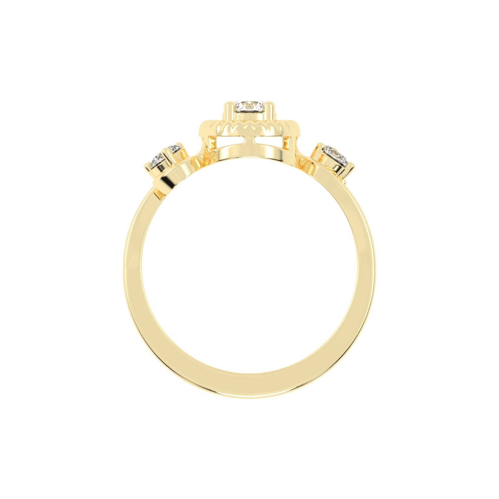 Trinerva Round Cut Three Stone Lab Diamond Ring