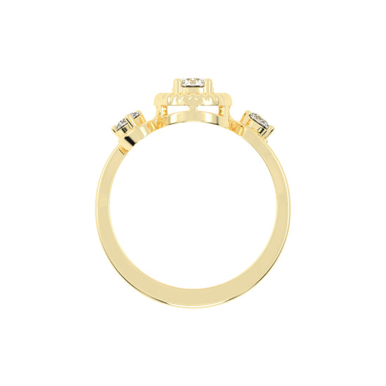 Trinerva Round Cut Three Stone Lab Diamond Ring