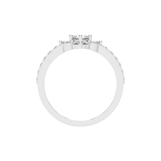 Trellos Shared Prong Round Cut Lab Diamond Ring