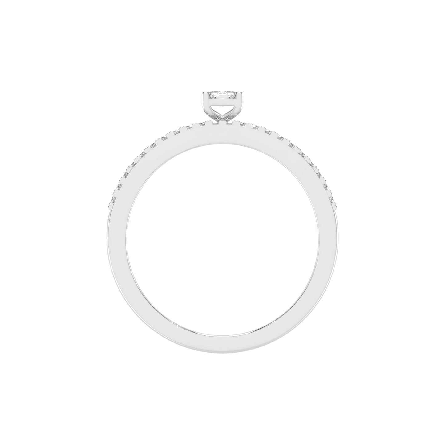 Veridelle Emerald Cut Side Stone Lab Diamond Ring