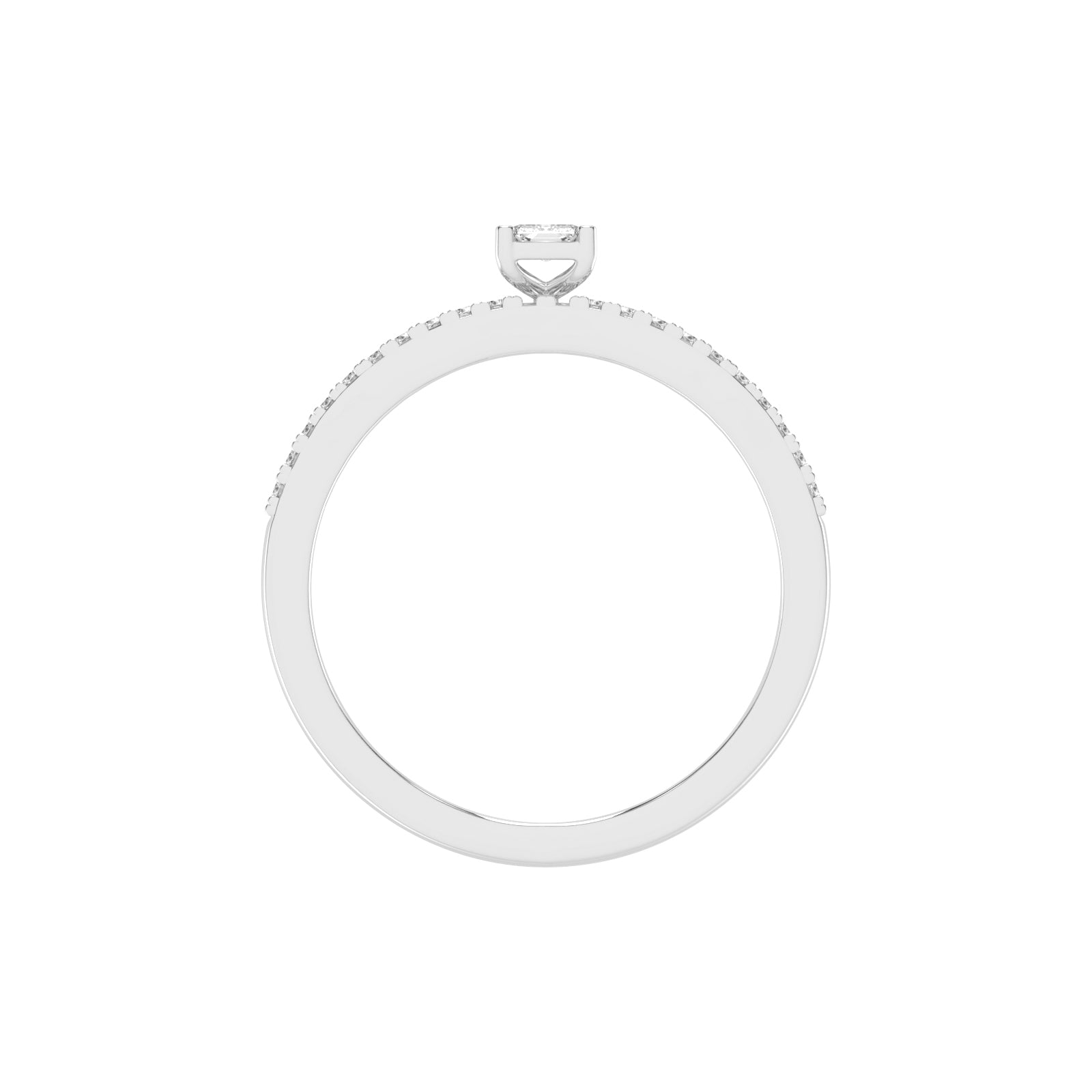Veridelle Emerald Cut Side Stone Lab Diamond Ring