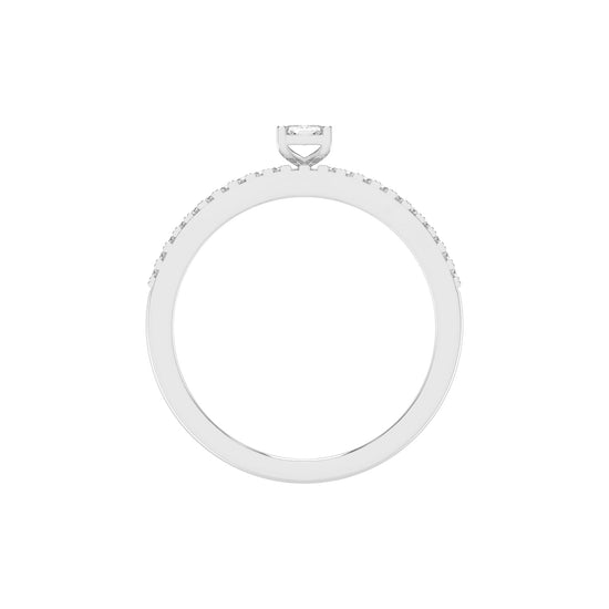 Veridelle Emerald Cut Side Stone Lab Diamond Ring