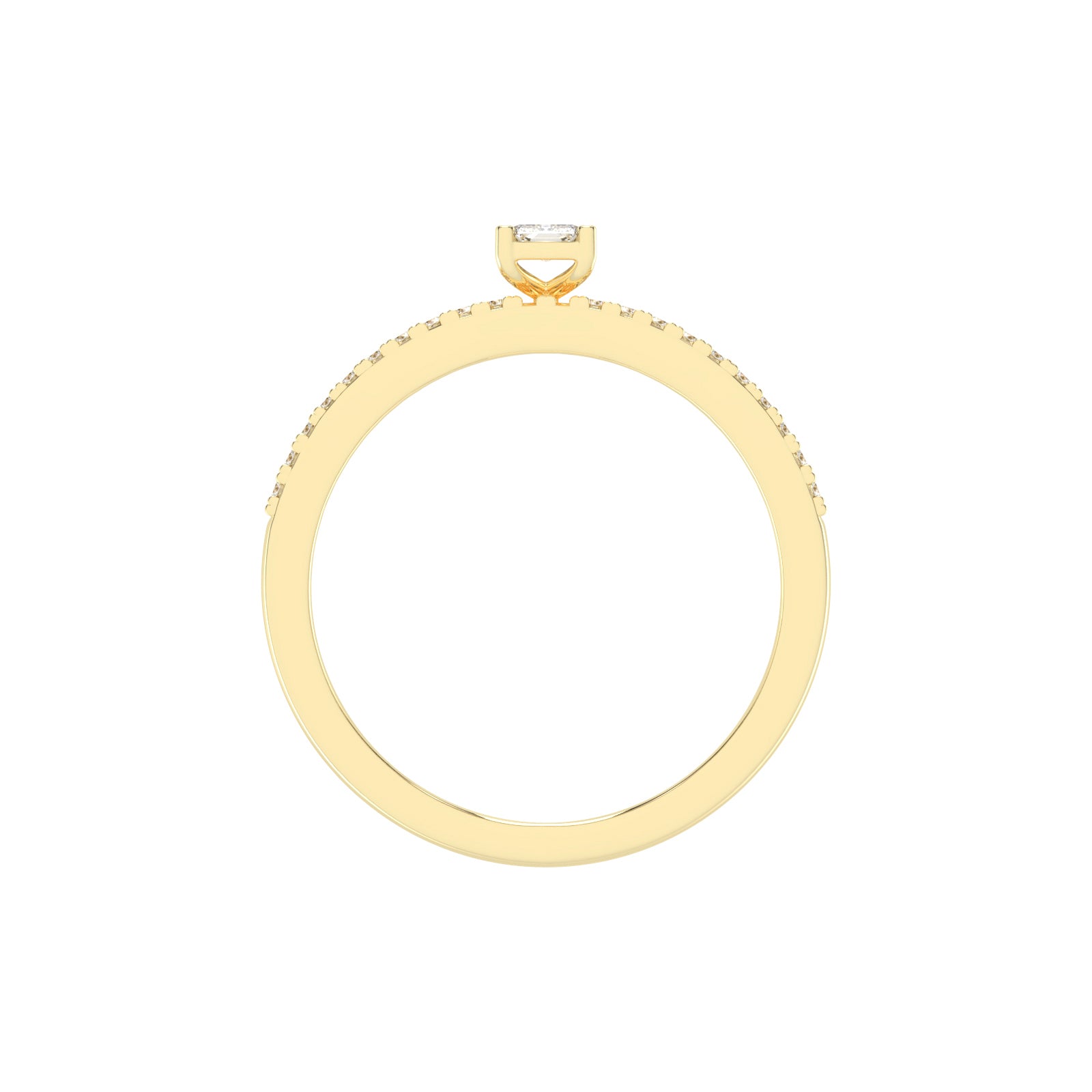 Veridelle Emerald Cut Side Stone Lab Diamond Ring