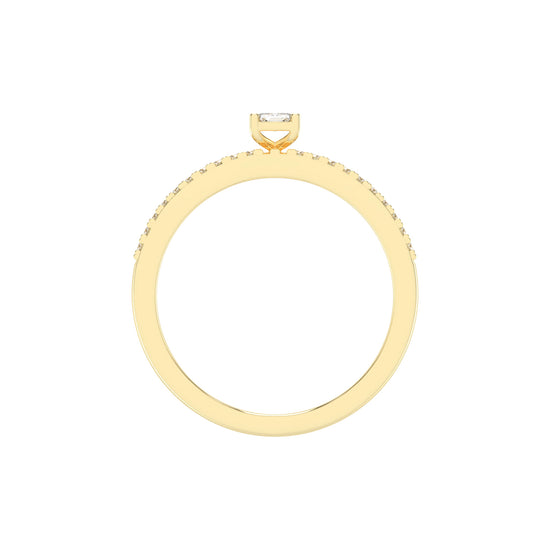 Veridelle Emerald Cut Side Stone Lab Diamond Ring
