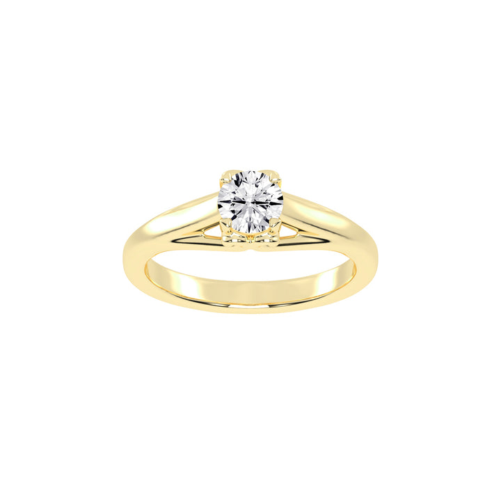 Architectural Solitaire 925 Silver 18k Gold Plated Heart-Detailed Statement Ring