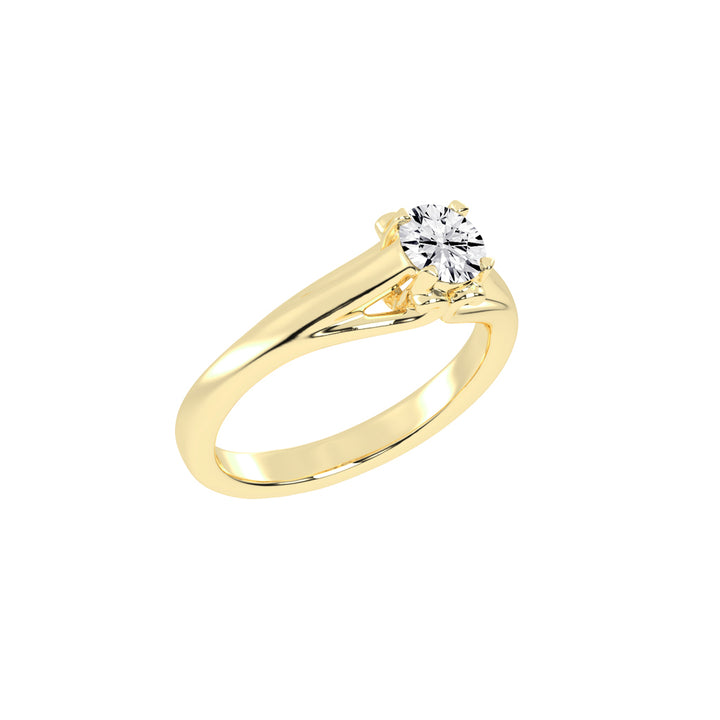Architectural Solitaire 925 Silver 18k Gold Plated Heart-Detailed Statement Ring