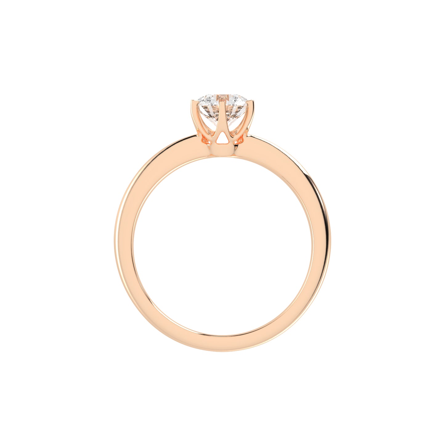 Solairista Six Prong Round Cut Solitaire Lab Diamond Ring