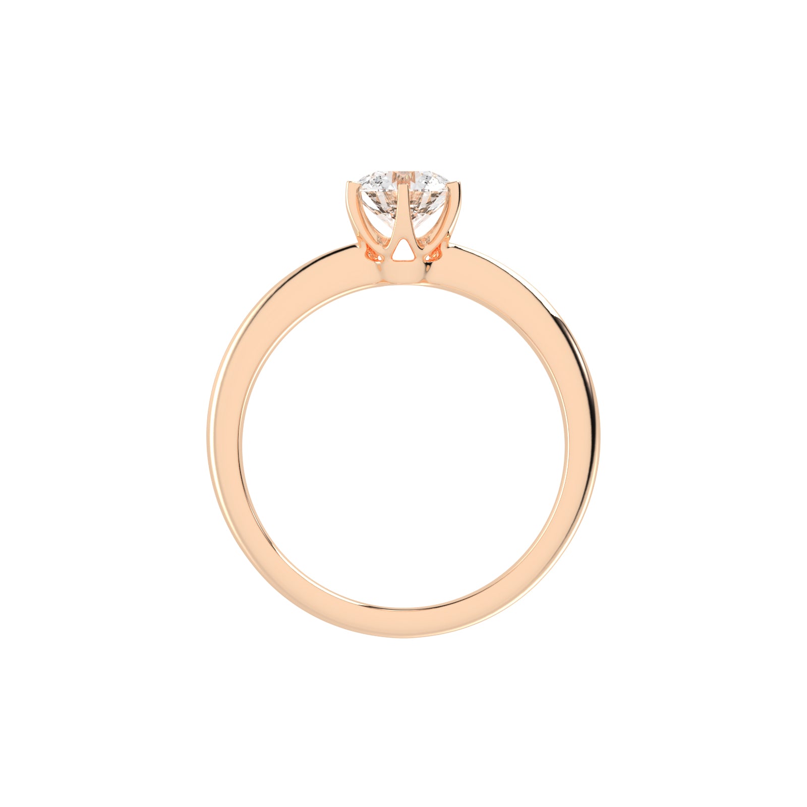 Solairista Six Prong Round Cut Solitaire Lab Diamond Ring
