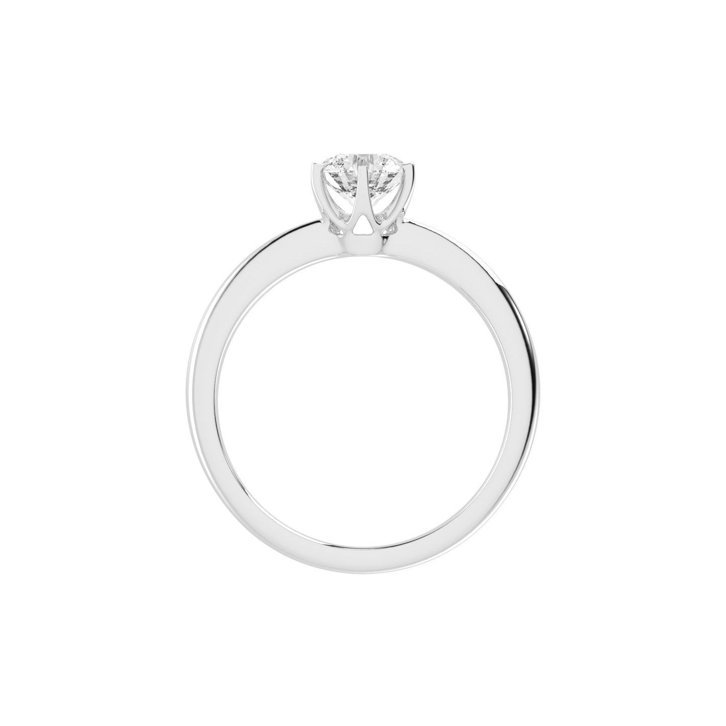 Solairista Six Prong Round Cut Solitaire Lab Diamond Ring