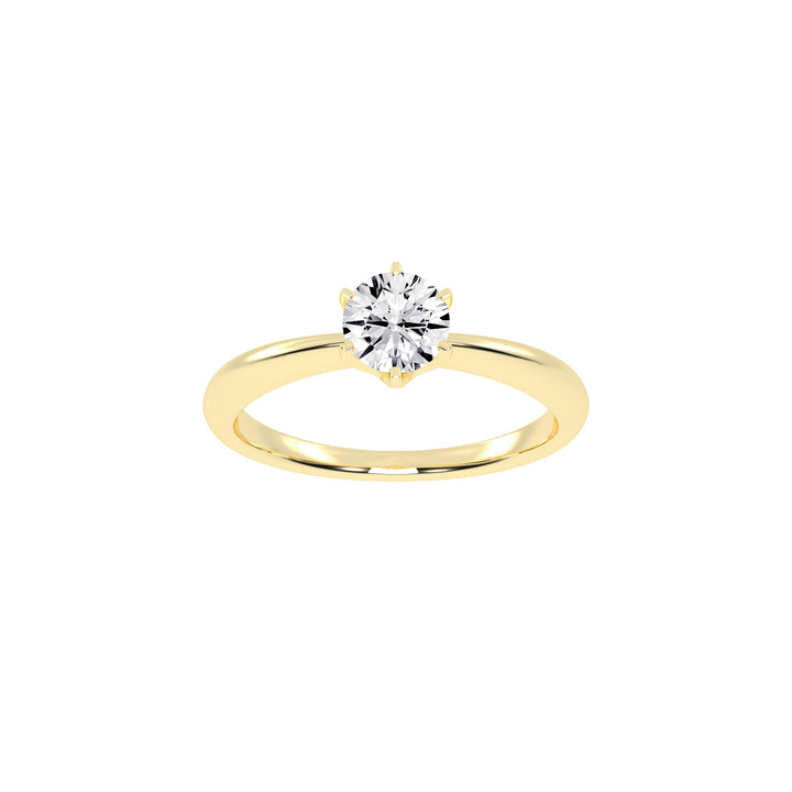 Solairista Six Prong Round Cut Solitaire Lab Diamond Ring