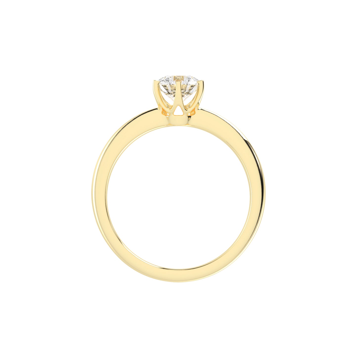 Solairista Six Prong Round Cut Solitaire Lab Diamond Ring