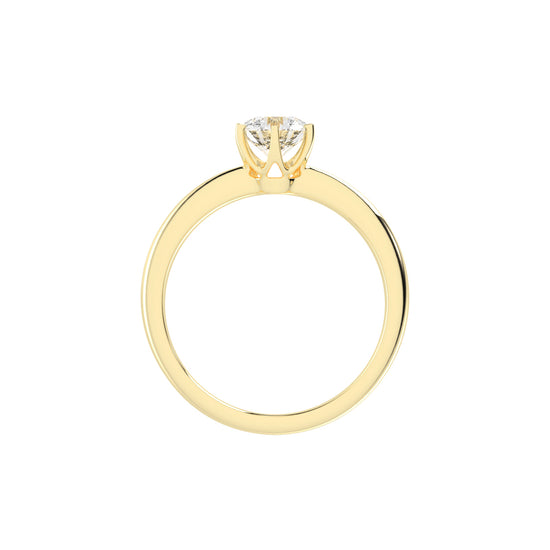 Solairista Six Prong Round Cut Solitaire Lab Diamond Ring