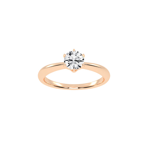 Solairista Six Prong Round Cut Solitaire Lab Diamond Ring