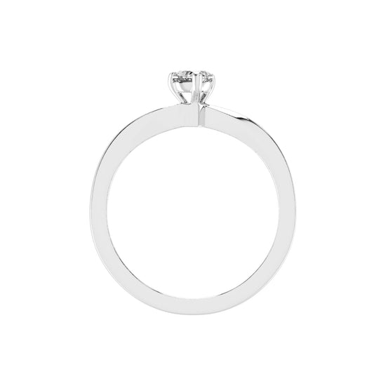 Solantirra three prong heart cut solitaire lab diamond ring