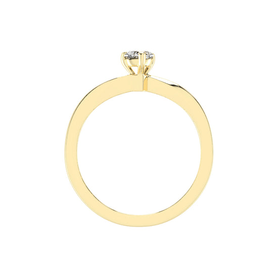 Solantirra three prong heart cut solitaire lab diamond ring