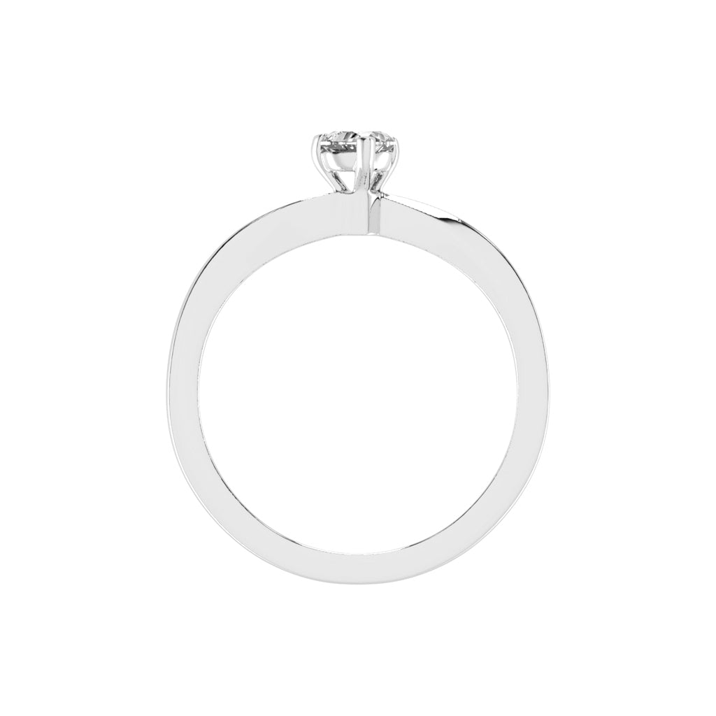 Solantirra three prong heart cut solitaire lab diamond ring