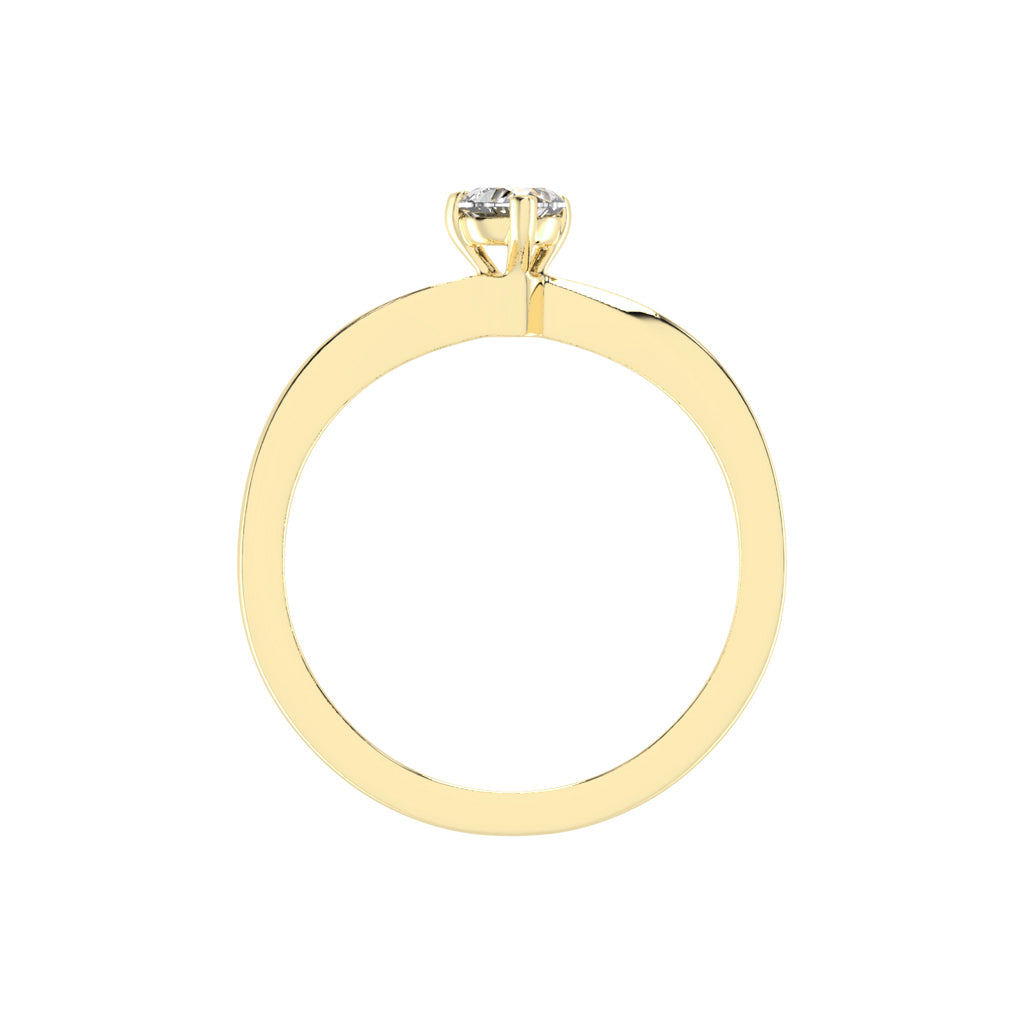 Solantirra three prong heart cut solitaire lab diamond ring