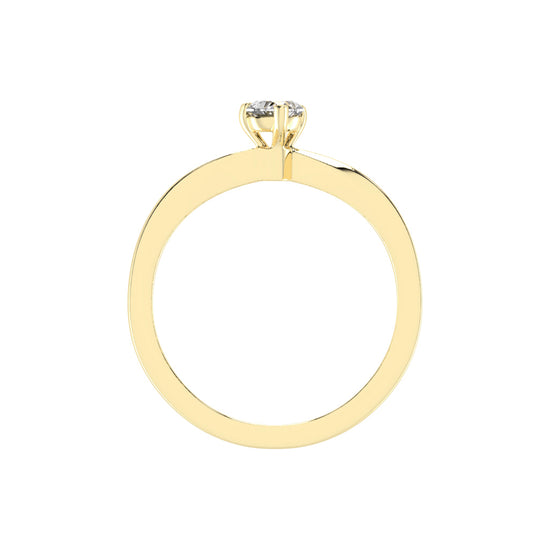 Solantirra three prong heart cut solitaire lab diamond ring