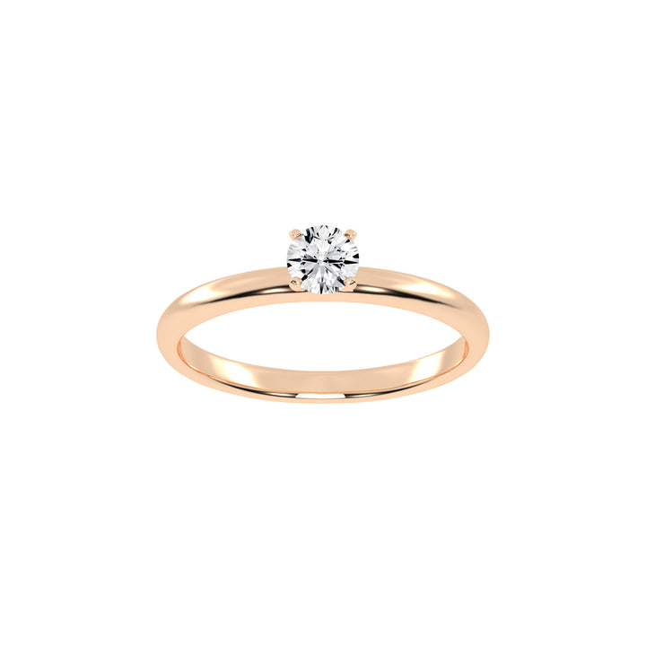 Solivantaire Four Prong Round Cut Solitaire Lab Diamond Ring