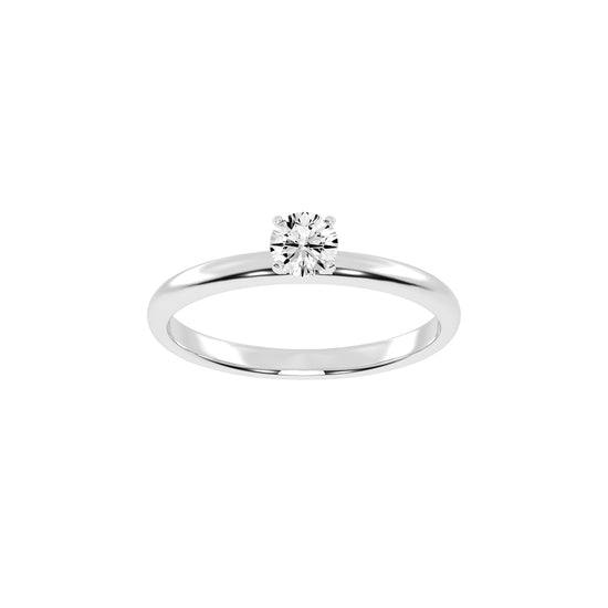 Solivantaire Four Prong Round Cut Solitaire Lab Diamond Ring