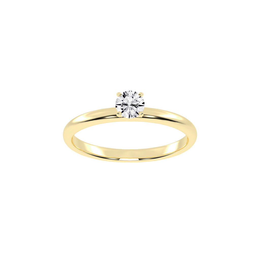 Solivantaire Four Prong Round Cut Solitaire Lab Diamond Ring