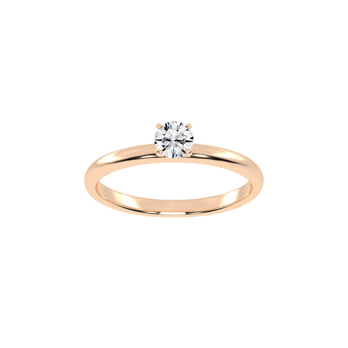 Solivantaire Four Prong Round Cut Solitaire Lab Diamond Ring