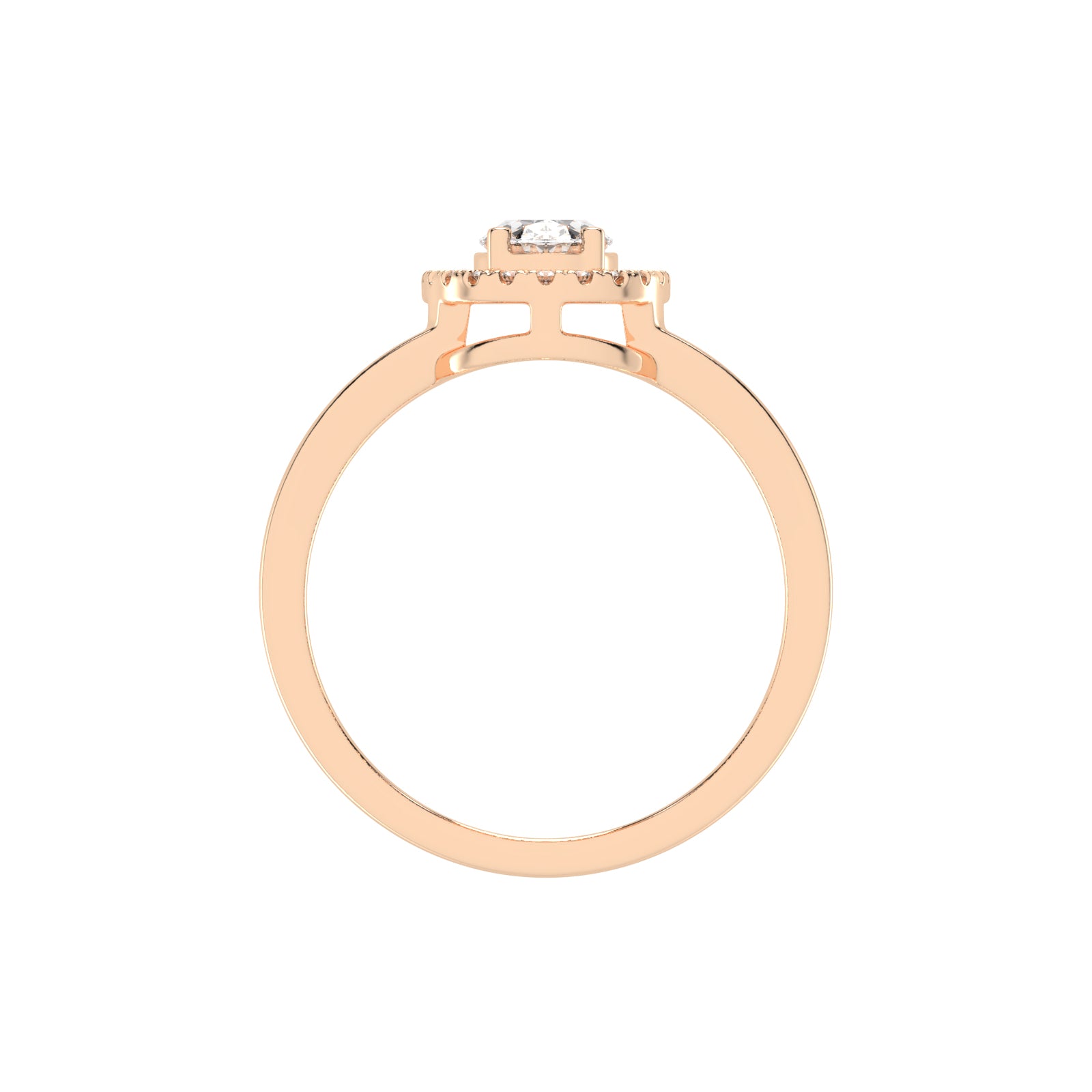 Halivenna Split Shank Oval Cut Halo Lab Diamond Ring