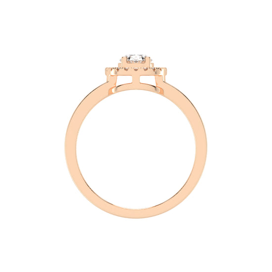 Halivenna Split Shank Oval Cut Halo Lab Diamond Ring