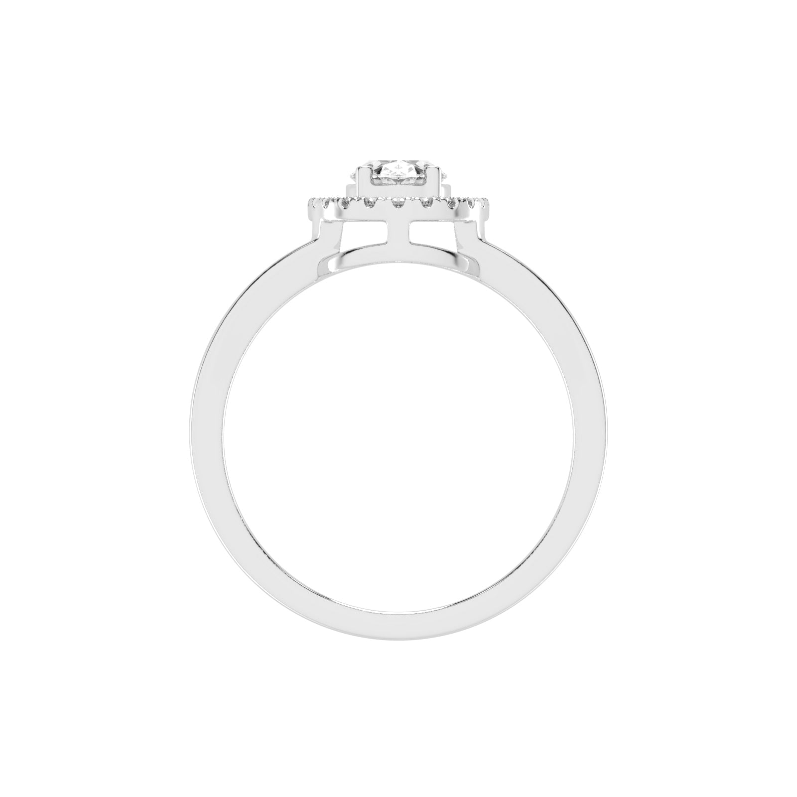 Halivenna Split Shank Oval Cut Halo Lab Diamond Ring