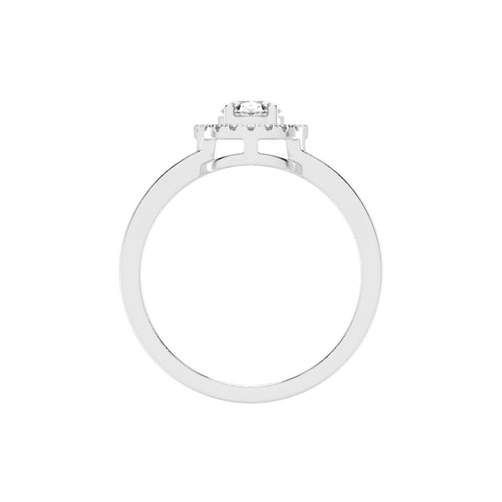 Halivenna Split Shank Oval Cut Halo Lab Diamond Ring