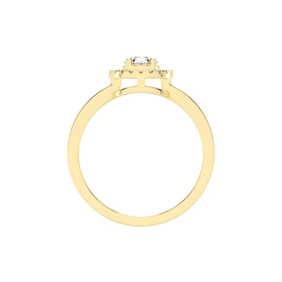 Halivenna Split Shank Oval Cut Halo Lab Diamond Ring