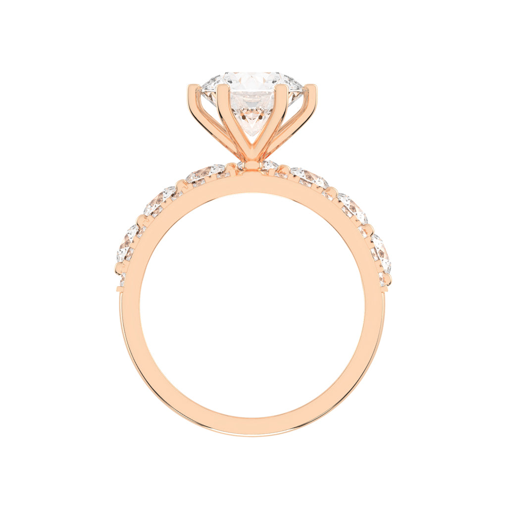 Diamond Blossom Engagement  Wedding Ring Set