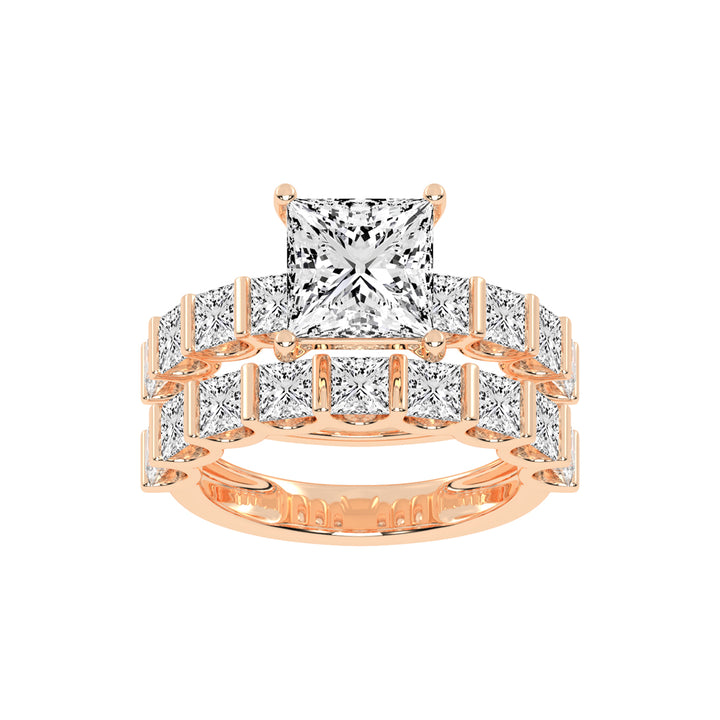 Princess-Cut Diamond Multi-Row Bridal Set