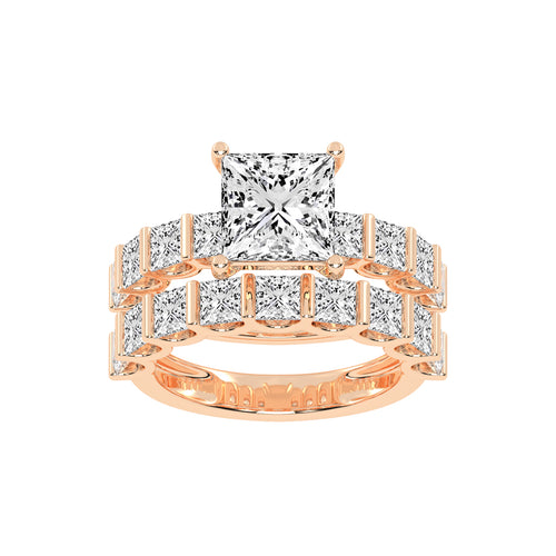 PrincessCut Diamond MultiRow Bridal Set