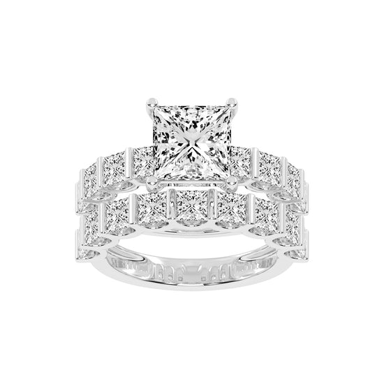 PrincessCut Diamond MultiRow Bridal Set