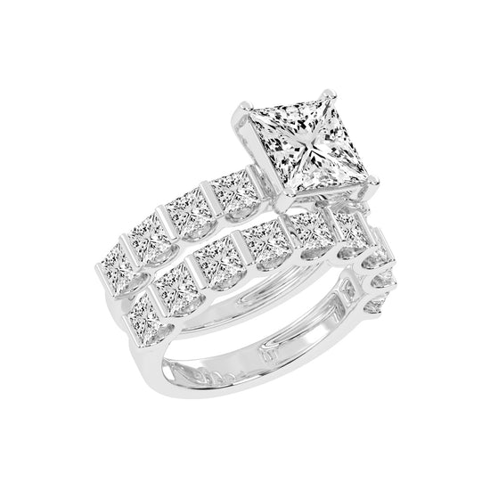 PrincessCut Diamond MultiRow Bridal Set