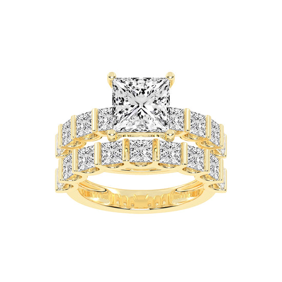 Princess-Cut Diamond Multi-Row Bridal Set
