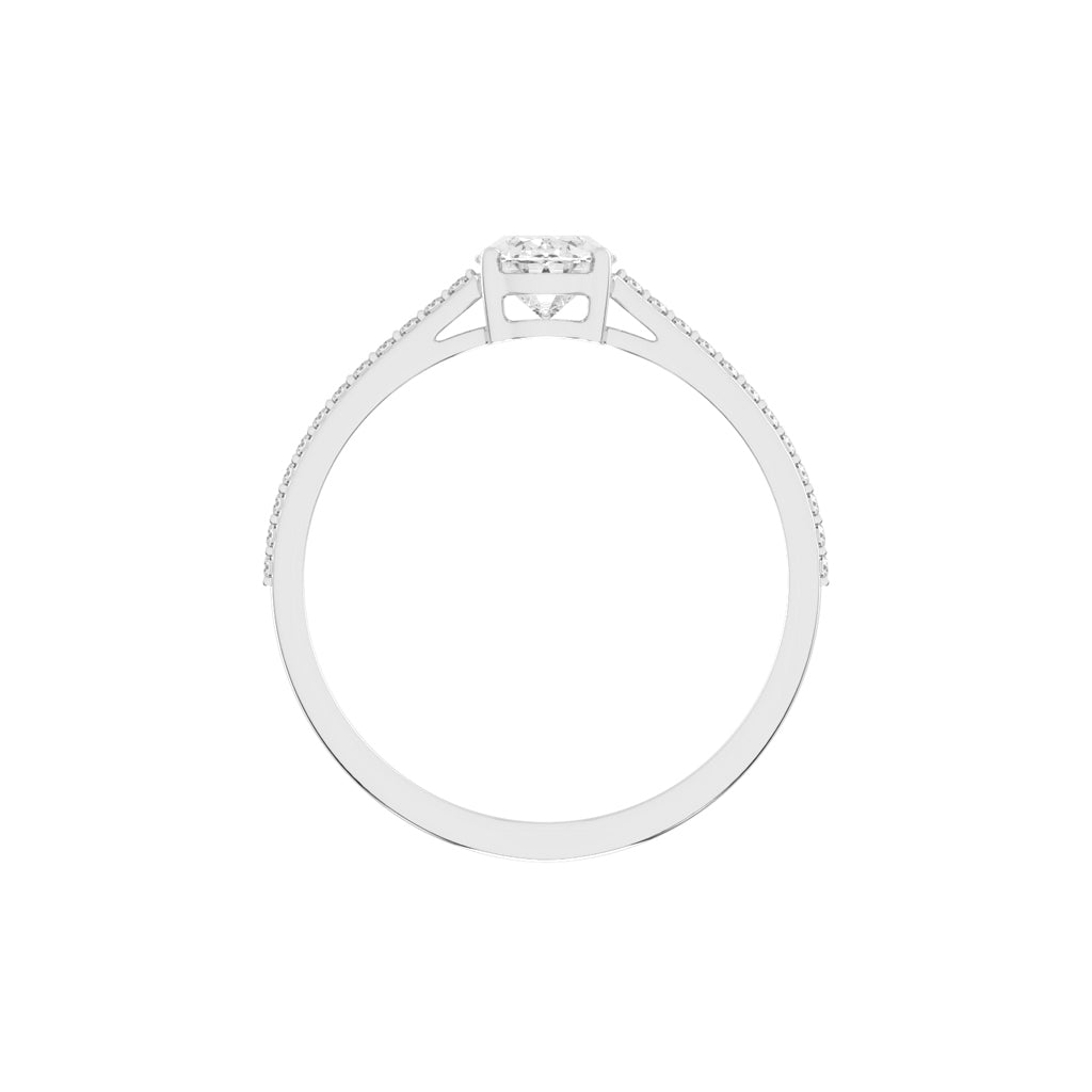 Oval Diamond Pave Band Engagement Ring