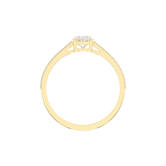 Oval Diamond Pave Band Engagement Ring
