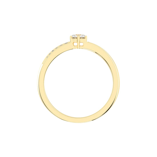 Round Diamond Swirl Accent Ring