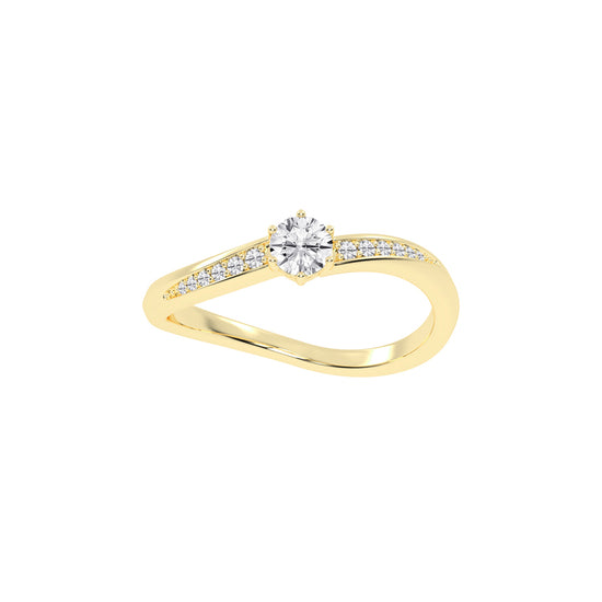 Round Diamond Swirl Accent Ring