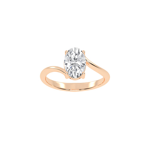 Modern Swirl Solitaire Ring