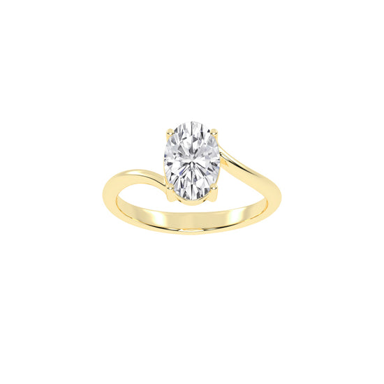Modern Swirl Solitaire Ring